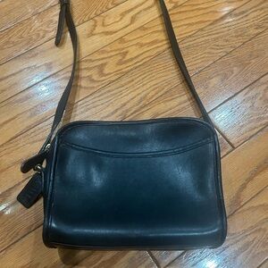 Coach Vintage Classic Black Leather Crossbody Bag